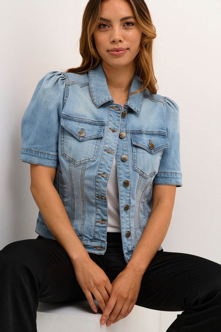 Culture CUbiana SS jacket light blue wash