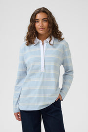 Culture CUbejse polo LS t shirt blue