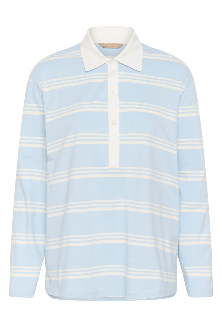 Culture CUbejse polo LS t shirt blue