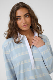 Culture CUbejse polo LS t shirt blue