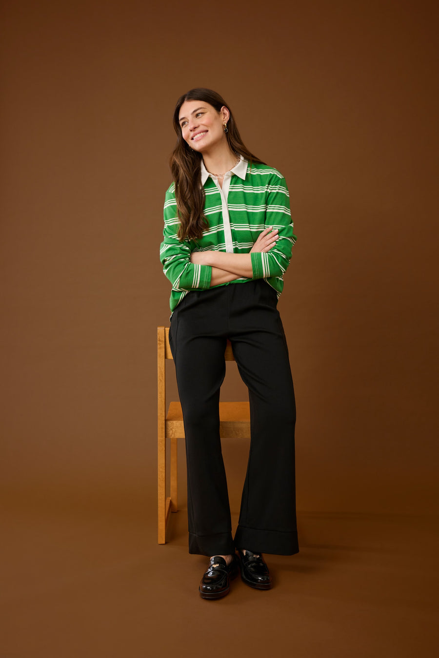 Culture CUbejse polo LS t shirt green