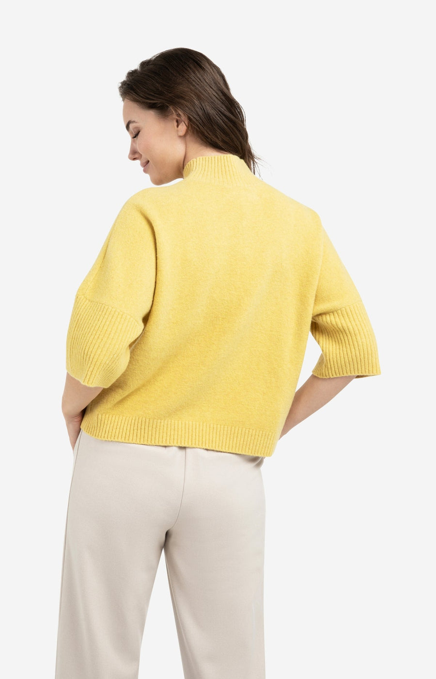 Yaya 01-000437 high neckline sweater green