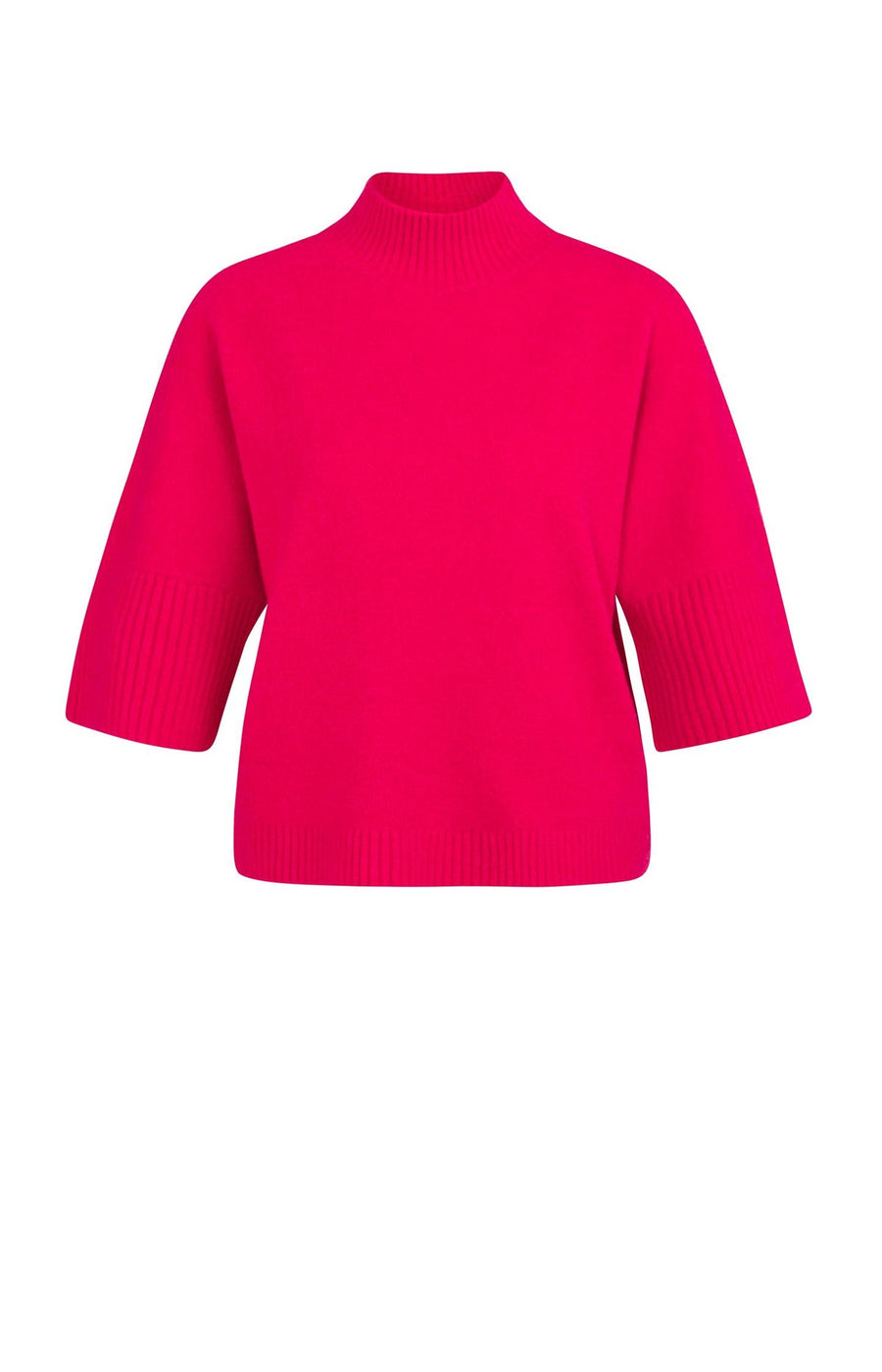 Yaya 01-000437 high neckline sweater rose red