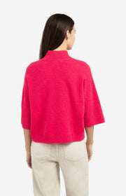 Yaya 01-000437 high neckline sweater rose red