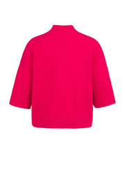 Yaya 01-000437 high neckline sweater rose red