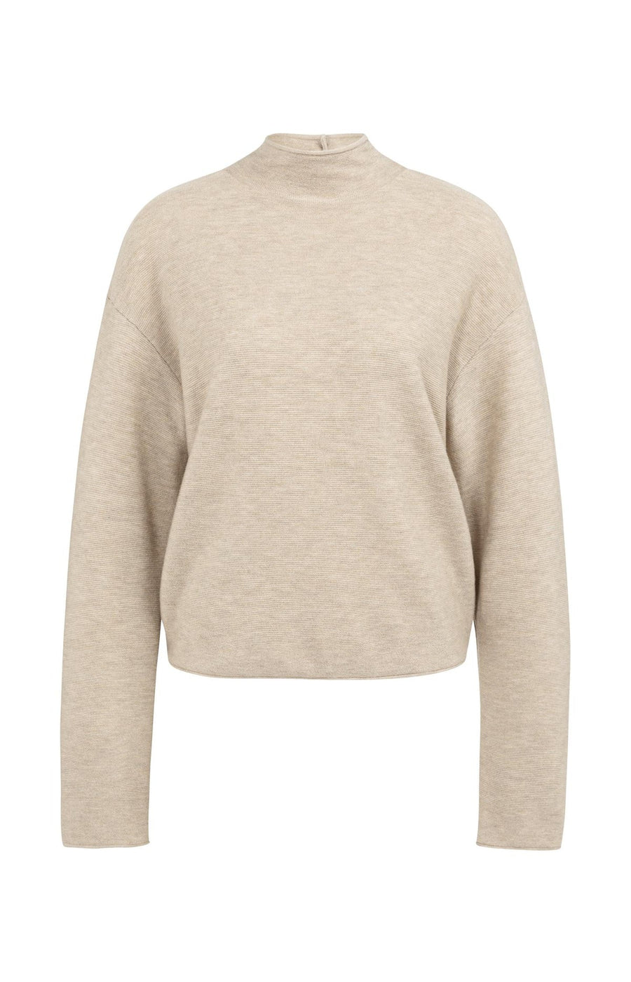 Yaya 01-000543 Textured high neck tan brown