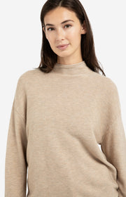 Yaya 01-000543 Textured high neck tan brown
