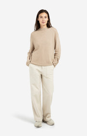 Yaya 01-000543 Textured high neck tan brown