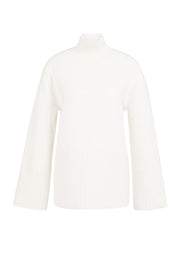 Yaya 01-000545 high neckline sweater snowfall white  La