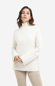Yaya 01-000545 high neckline sweater snowfall white  La