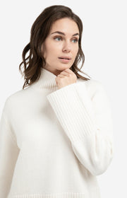 Yaya 01-000545 high neckline sweater snowfall white  La