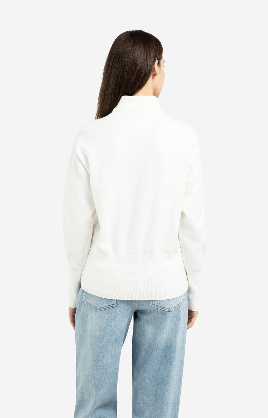 Yaya 01-000549 high neckline sweater with buttons snowf