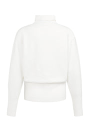 Yaya 01-000549 high neckline sweater with buttons snowf