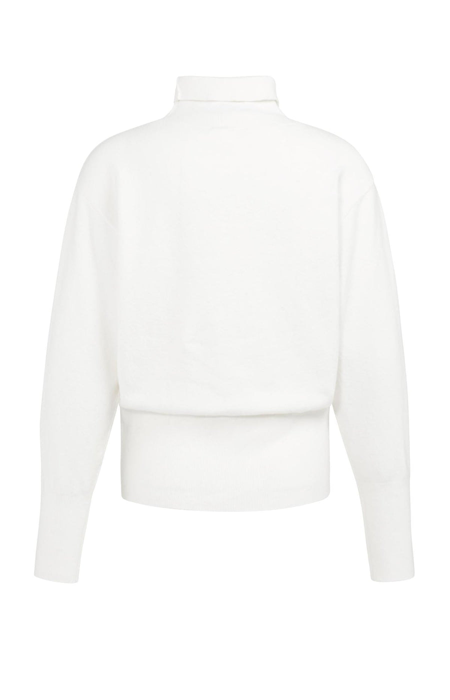 Yaya 01-000549 high neckline sweater with buttons snowf
