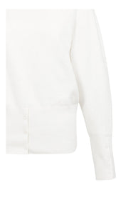 Yaya 01-000549 high neckline sweater with buttons snowf