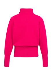 Yaya 01-000549 high neckline sweater with buttons rose