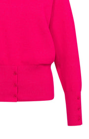 Yaya 01-000549 high neckline sweater with buttons rose