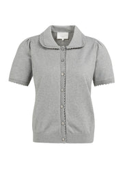 Yaya 01-010145-602 Knitted cardi short sleeves grey  Sm