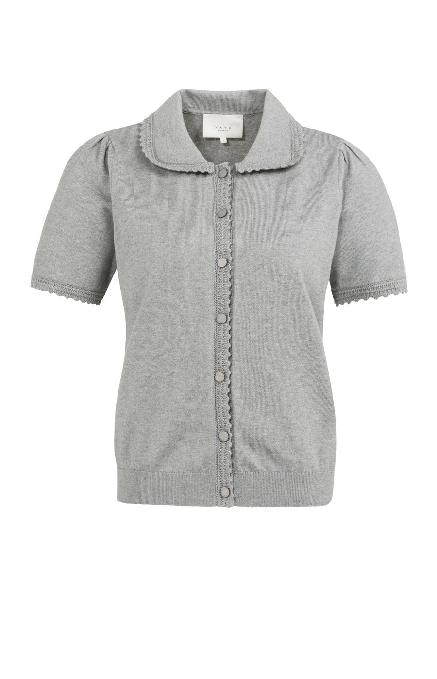 Yaya 01-010145-602 Knitted cardi short sleeves grey  Sm