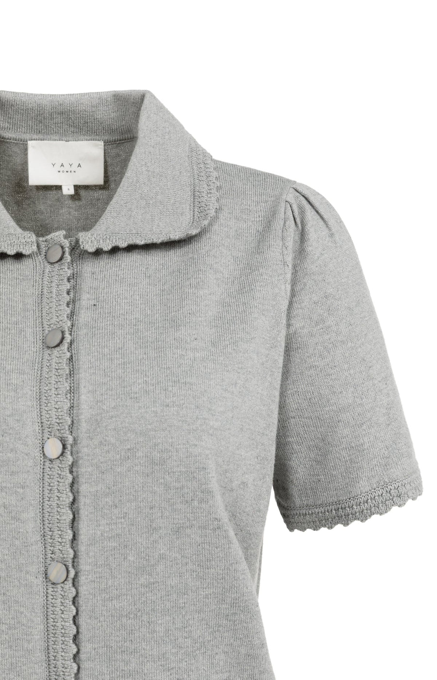 Yaya 01-010145-602 Knitted cardi short sleeves grey  Sm