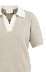 Yaya 01-000566-602 Knitted short sleeve sweater mist gr