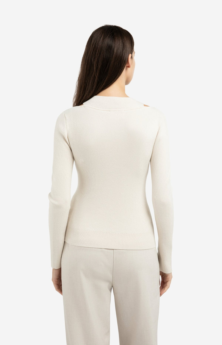 Yaya 01-000556-602 Fine ribbed sweater beige