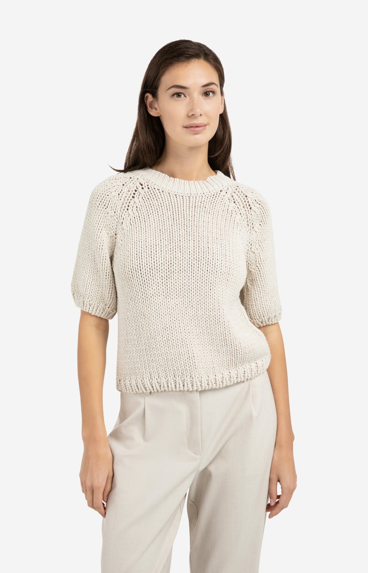 Yaya 01-000551-602 Chunky knit sweater kit beige
