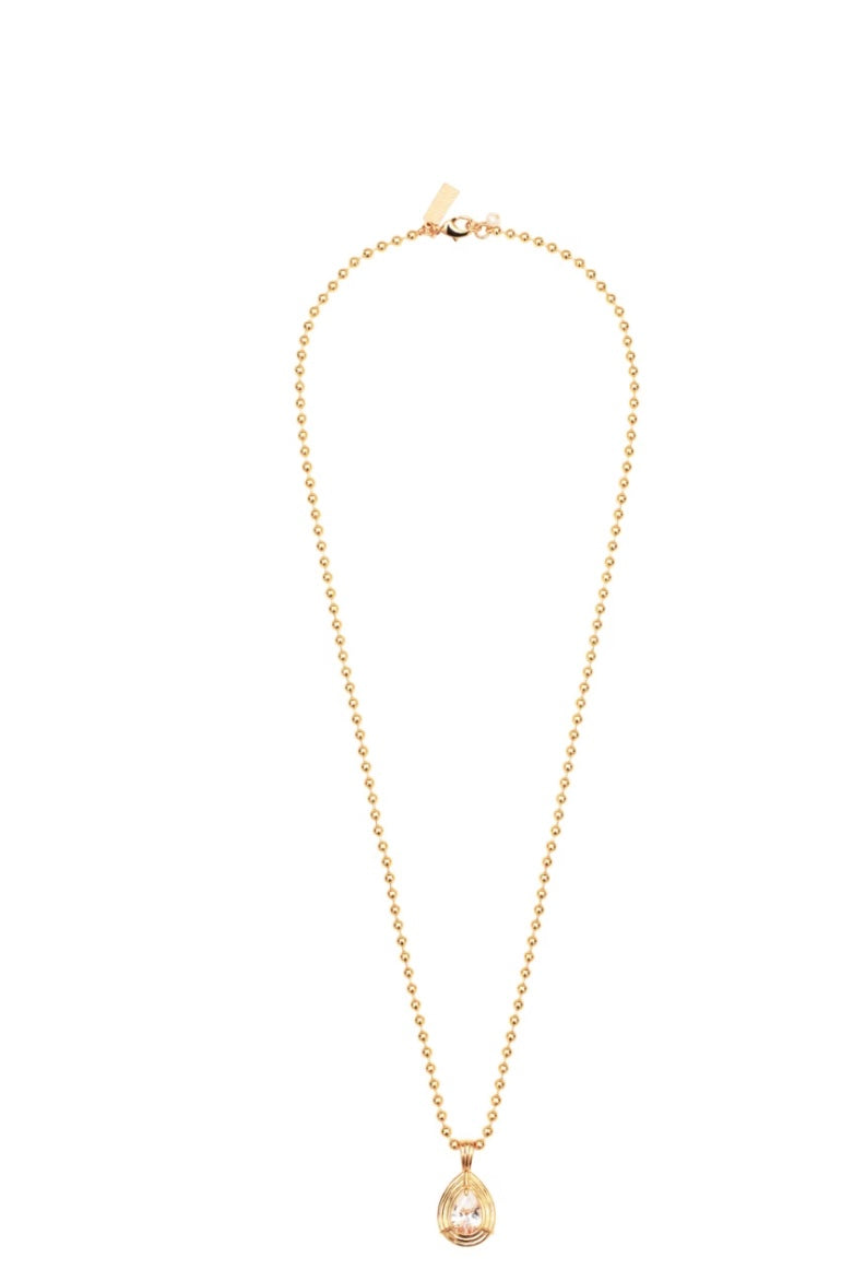 Talis Chains Pearl drop pendant necklace Cz