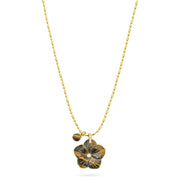 Talis Chains Flower Pendant Necklace Tigers eye