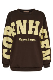 Marta 22659 Mdchibiscus sweatshirt brown yellow