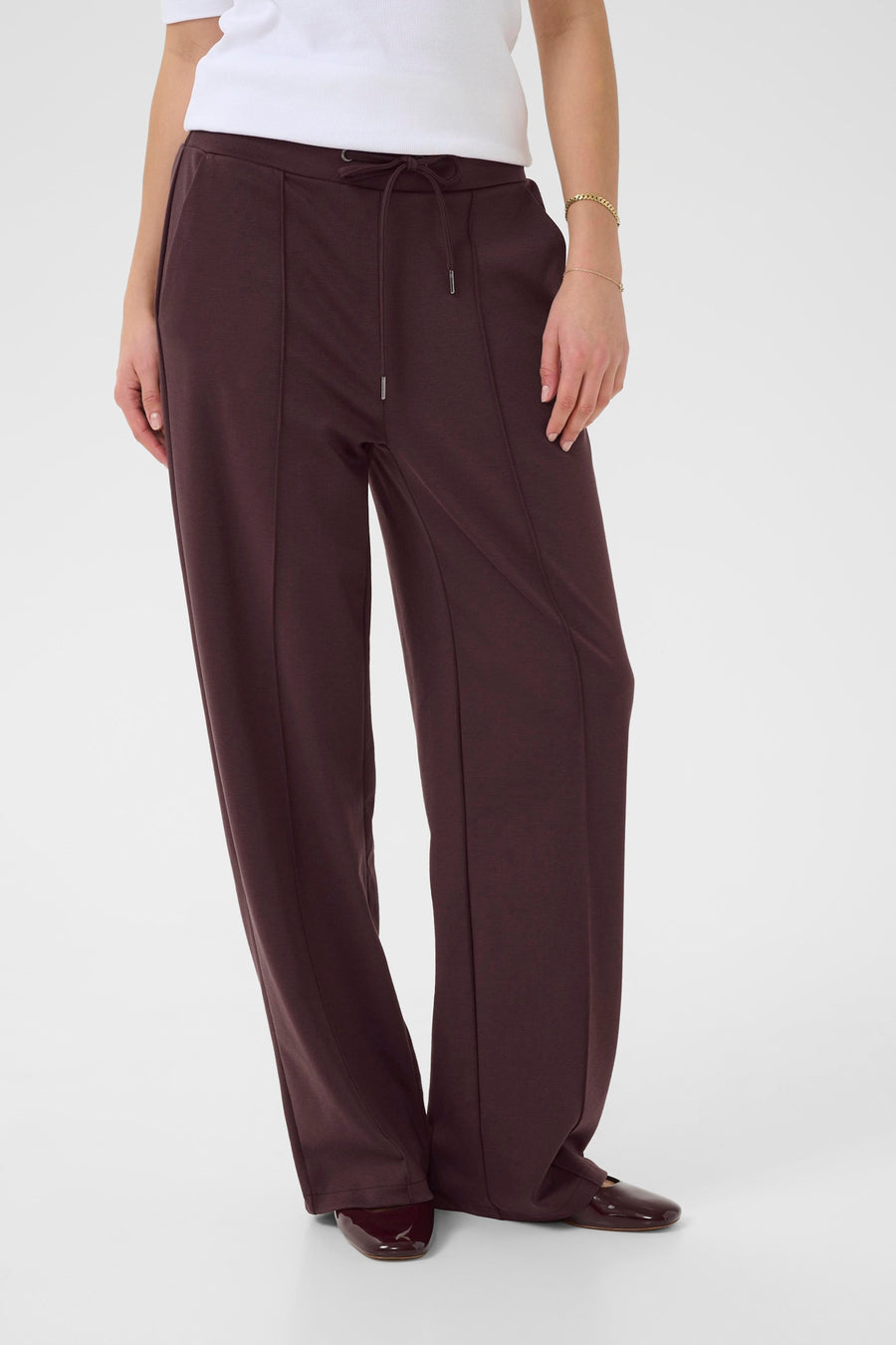 Kaffe KAjenny straight pants Fudge