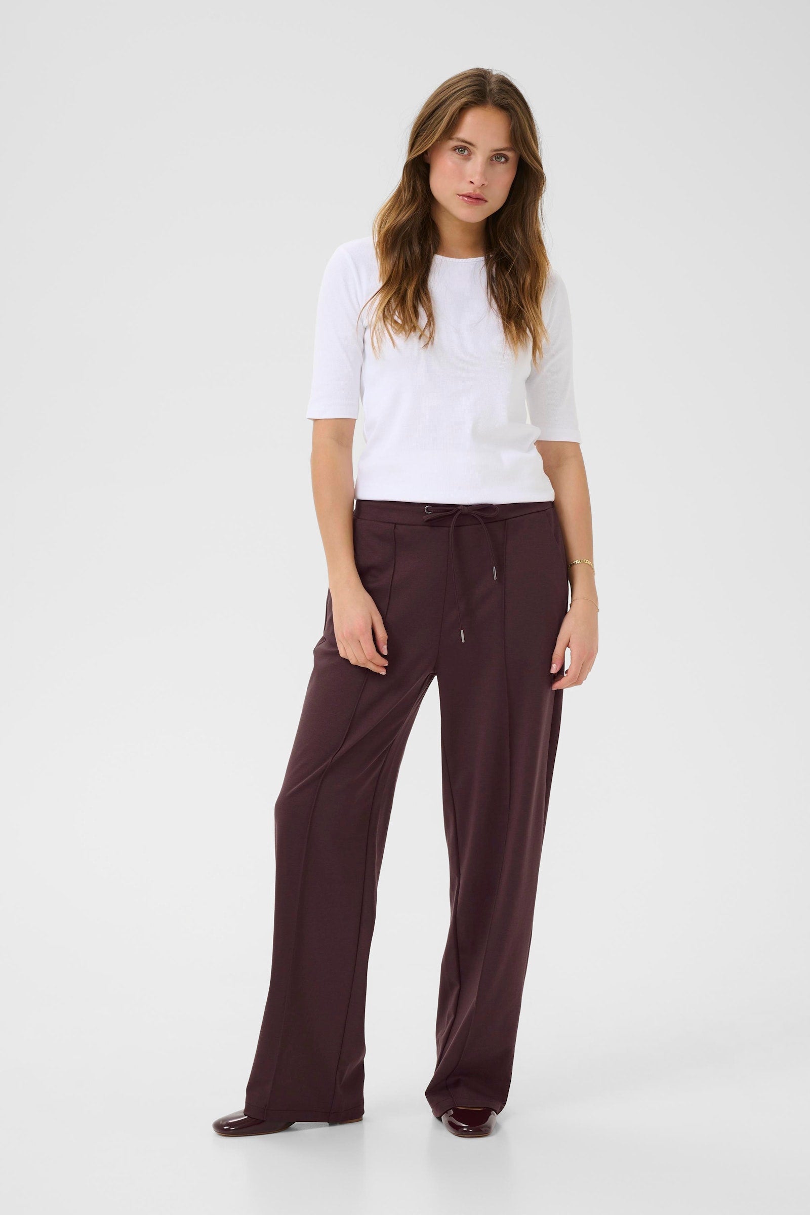 Kaffe KAjenny straight pants Fudge