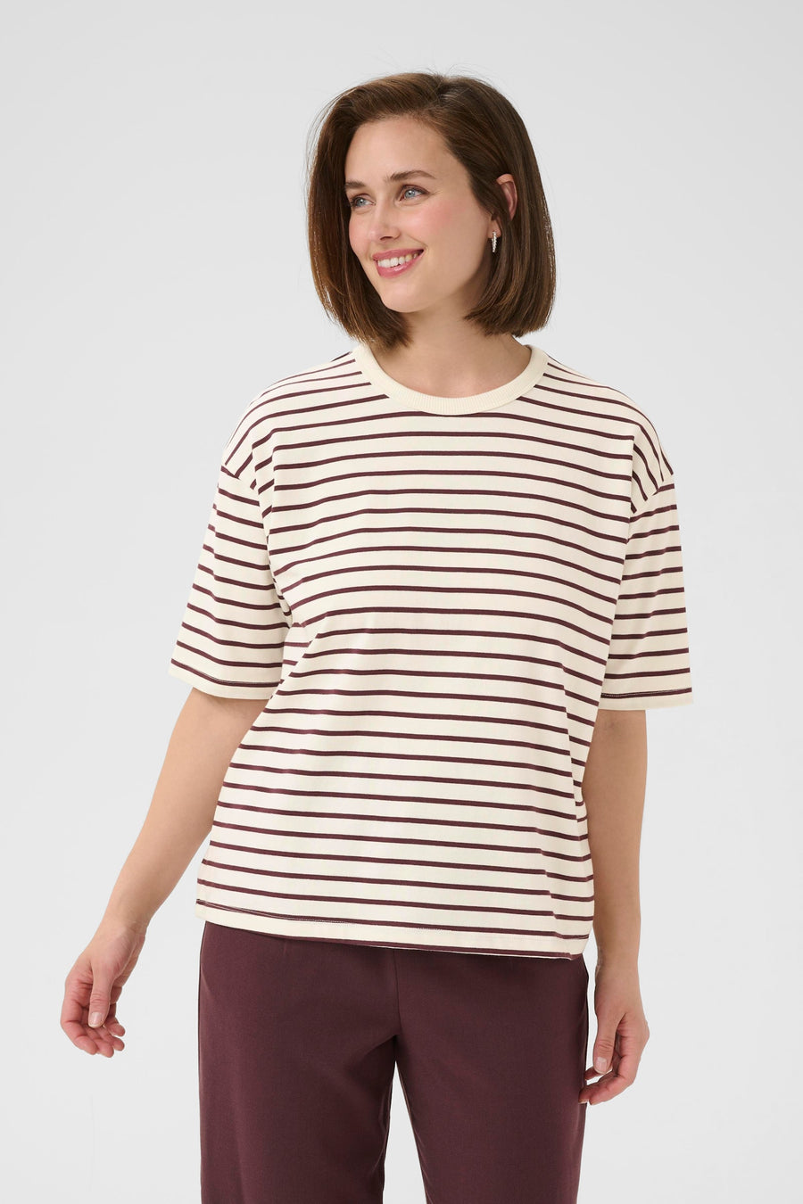 Kaffe KAwinny 1/2 sleeve t shirt fudge