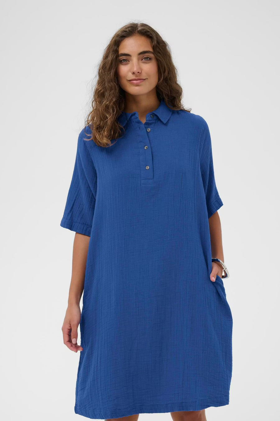 Culture CUtala Elina short dress cobalt blue