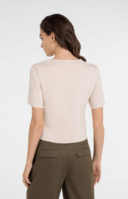 Yaya 01-010151 fine knitted gilet with v neck cream
