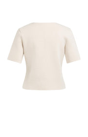 Yaya 01-010151 fine knitted gilet with v neck cream