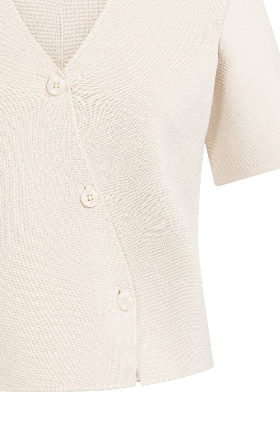 Yaya 01-010151 fine knitted gilet with v neck cream