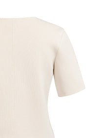 Yaya 01-010151 fine knitted gilet with v neck cream