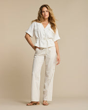 Red Button SRB4913A Drew drawstring linen off white