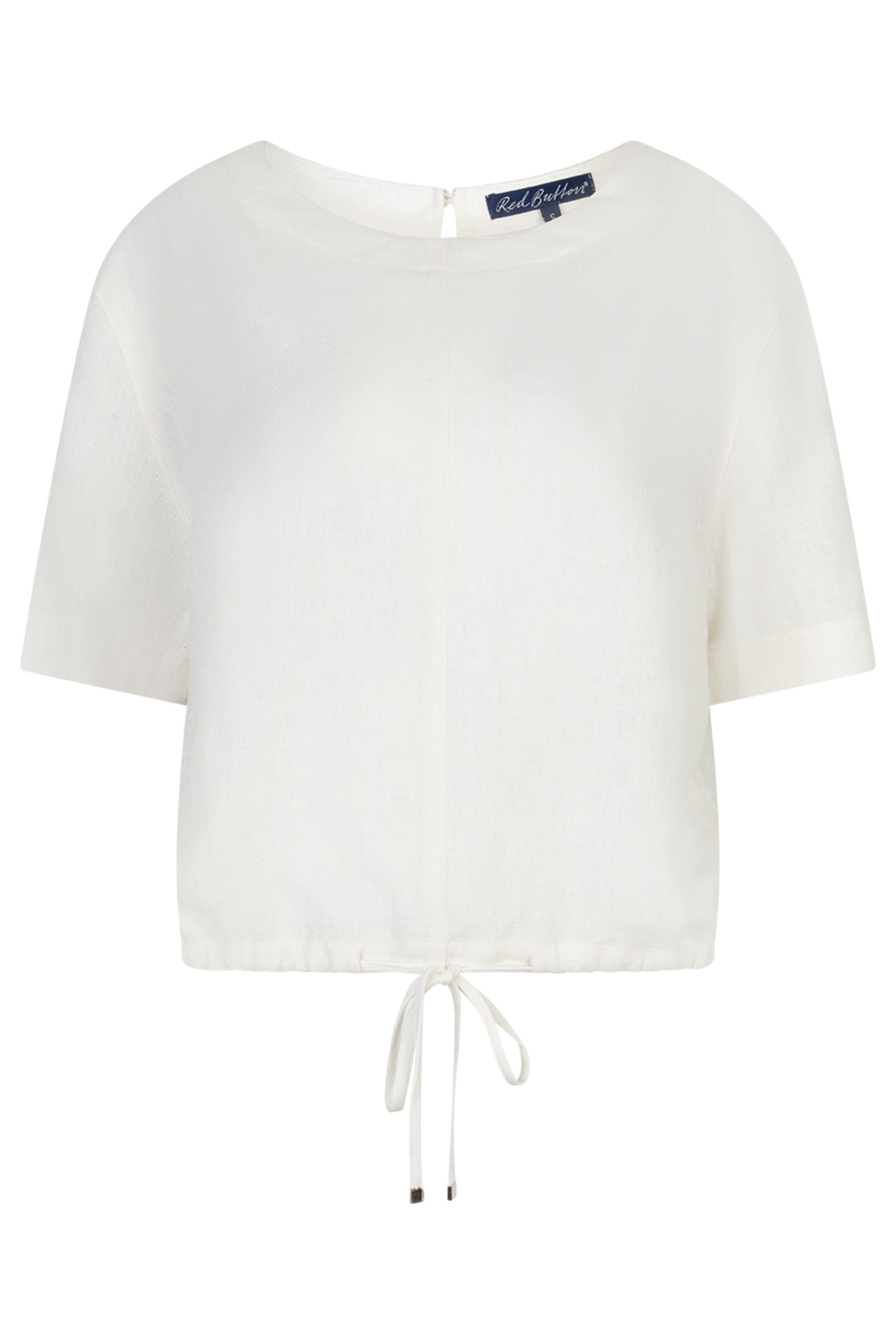Red button SRB4863  Skyler linen off white top