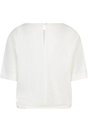 Red button SRB4863  Skyler linen off white top