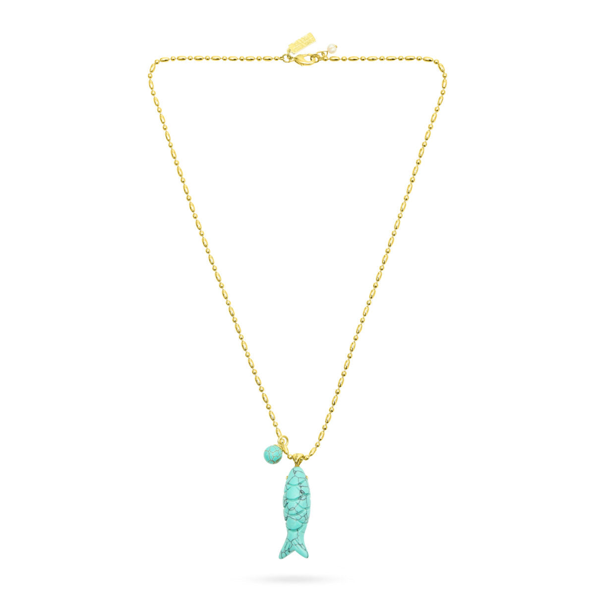 Talis Chains Happy Fish Pendant Turquoise