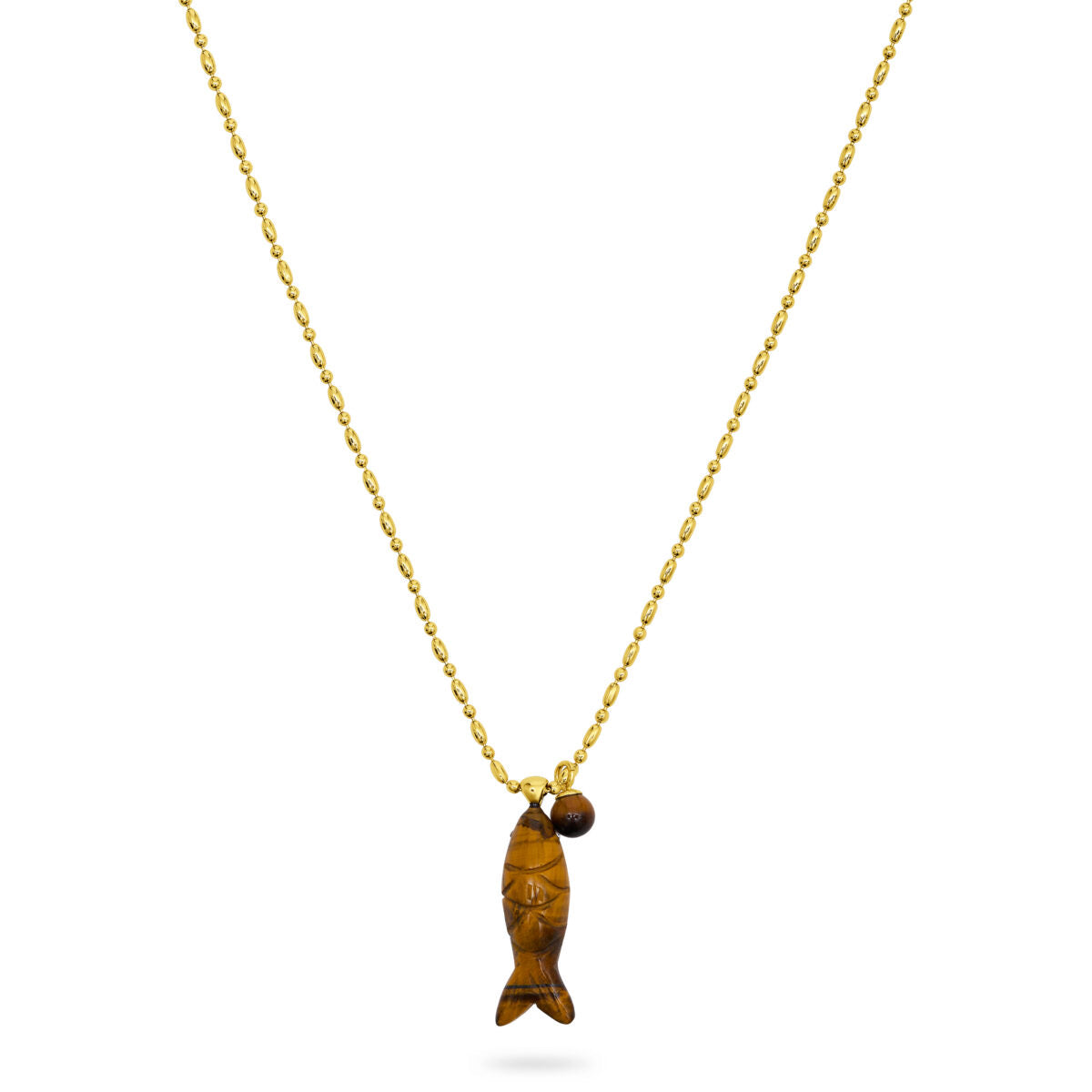 Talis Chains Happy Fish Pendant  tigers eye