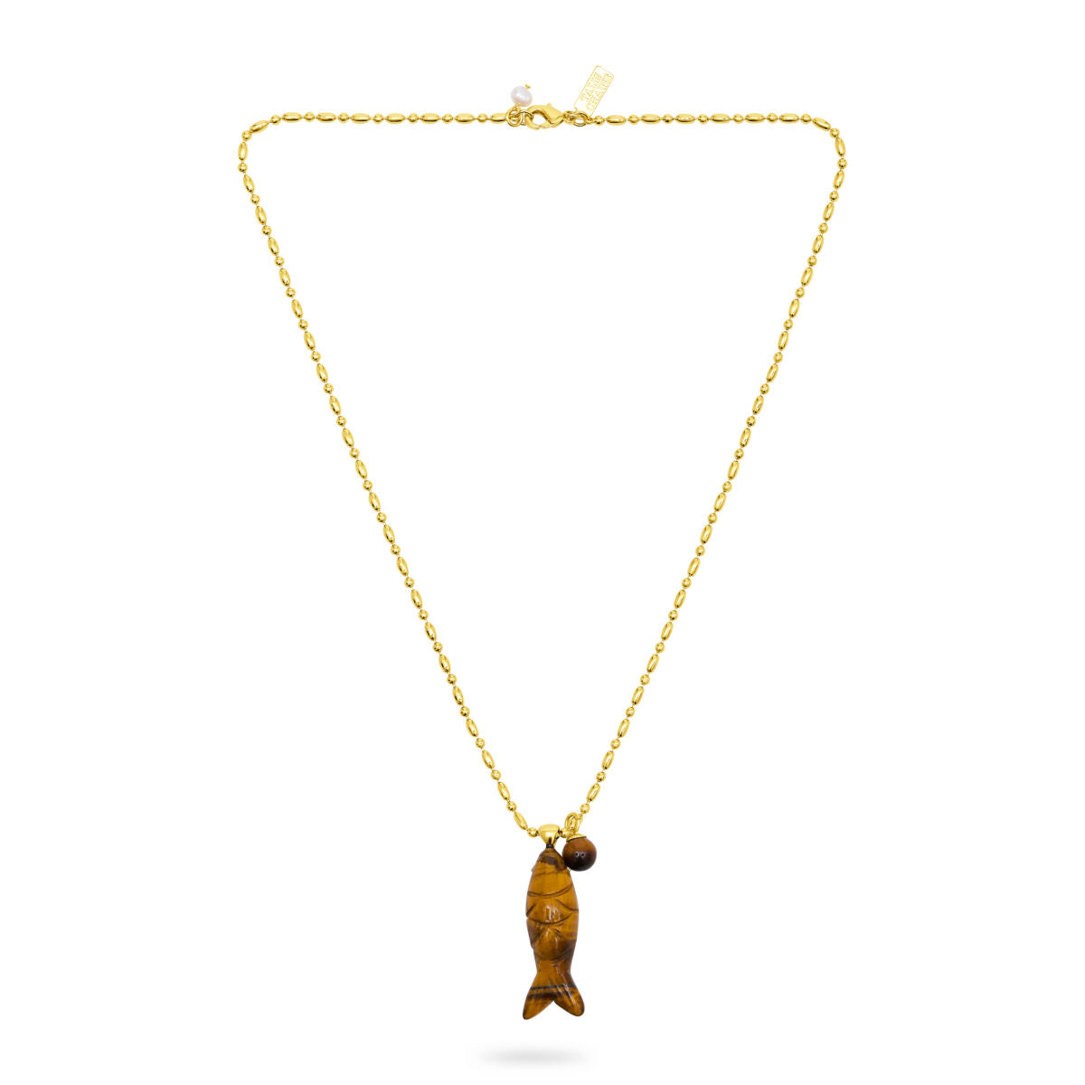 Talis Chains Happy Fish Pendant  tigers eye