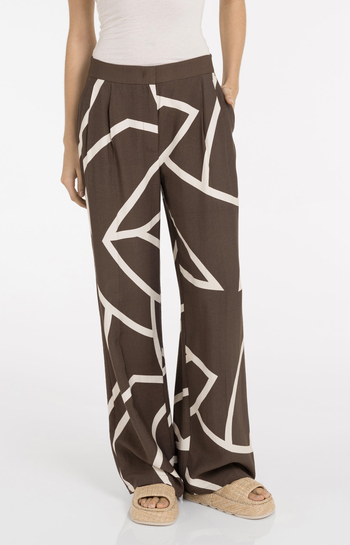 Yaya 01-301260 Woven trousers with print
