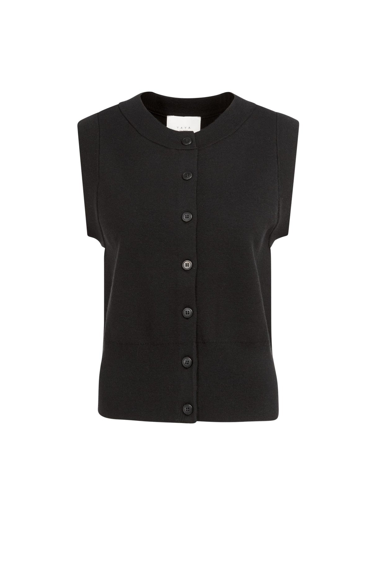 Yaya 01-010160 Sleeveless fine knitted cardi