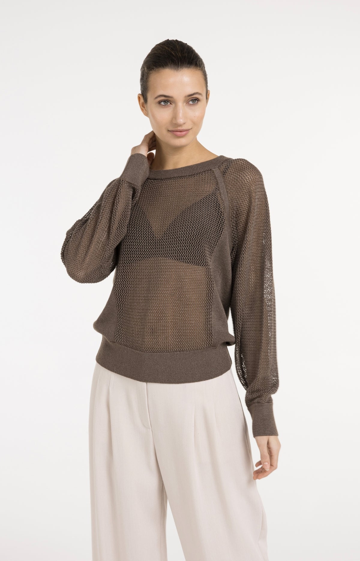 Yaya 01-000592 Mesh stitch sweater