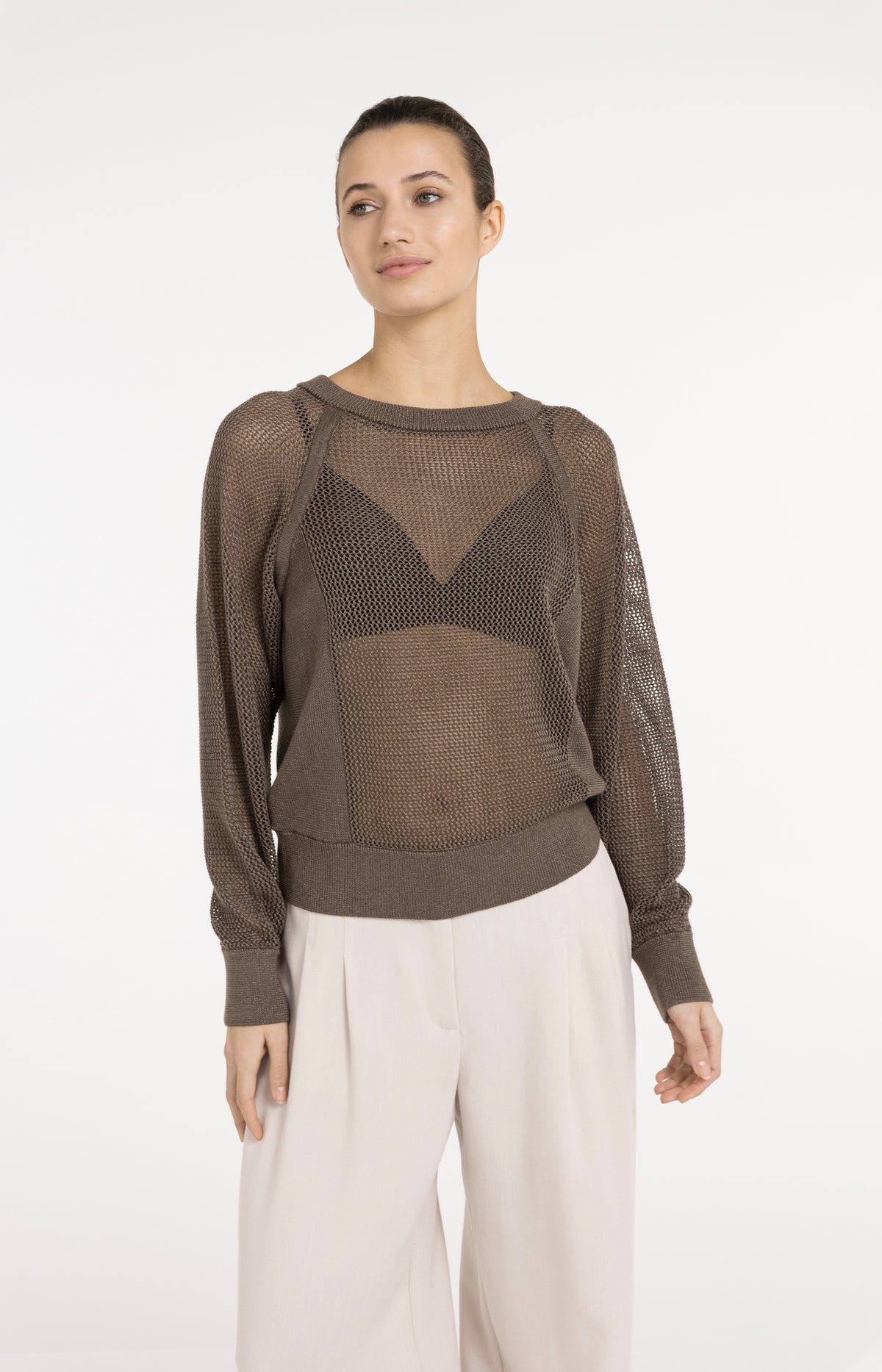 Yaya 01-000592 Mesh stitch sweater