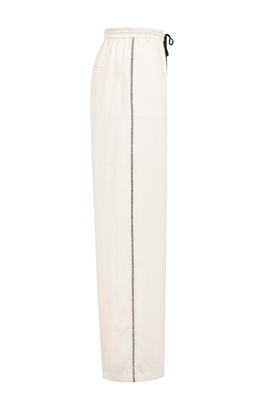 Yaya 01-30125 Trousers with wide leg contrast stitch