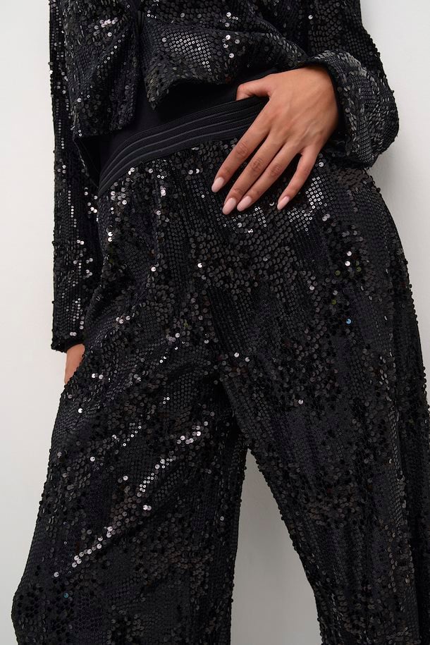 Kaffe Kanicole Sequin Pants Black